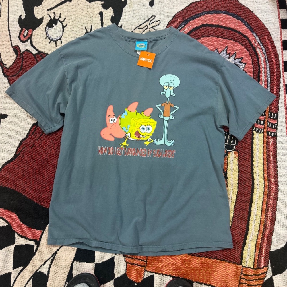 Nickelodeon SpongeBob SquarePants Squidward Losers Graphic Tee Blue Mens XL NWT